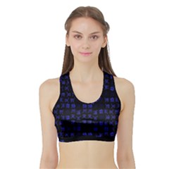 Neon Oriental Characters Print Pattern Sports Bra With Border by dflcprintsclothing