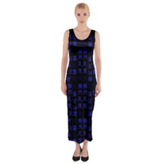 Neon Oriental Characters Print Pattern Fitted Maxi Dress by dflcprintsclothing