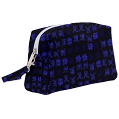 Neon Oriental Characters Print Pattern Wristlet Pouch Bag (large) by dflcprintsclothing