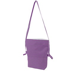 Purple Gingham Folding Shoulder Bag