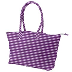Purple Gingham Canvas Shoulder Bag by retrotoomoderndesigns