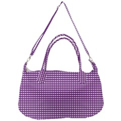 Purple Gingham Removal Strap Handbag by retrotoomoderndesigns