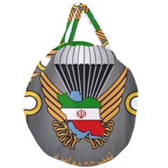 Insignia Of Iranian Army 55th Airborne Brigade Giant Round Zipper Tote by abbeyz71