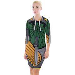 Iranian Army 65th Airborne Special Forces Brigade Insignia Quarter Sleeve Hood Bodycon Dress