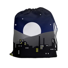 City At Night Drawstring Pouch (xxl) by Pakrebo