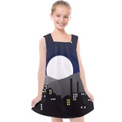 City At Night Kids  Cross Back Dress