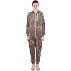 Peacock Feather Bird Exhibition Hooded Jumpsuit (ladies)  by Pakrebo