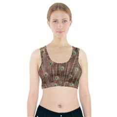 Peacock Feather Bird Exhibition Sports Bra With Pocket by Pakrebo