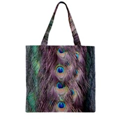 Peacock Bird Pattern Zipper Grocery Tote Bag