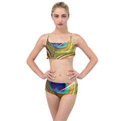 Peacock Feather Colorful Peacock Layered Top Bikini Set by Pakrebo