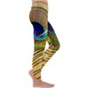 Peacock Feather Colorful Peacock Kids  Lightweight Velour Leggings View3