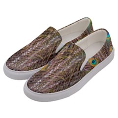 Pen Peacock Wheel Plumage Colorful Men s Canvas Slip Ons