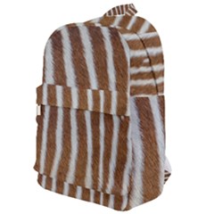 Skin Zebra Striped White Brown Classic Backpack by Pakrebo