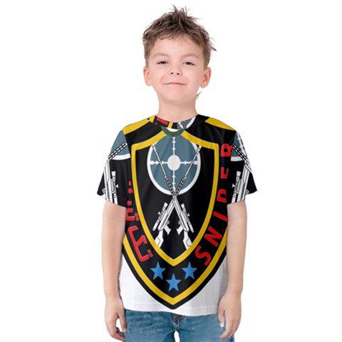 Nohed Sniper Badge Kids  Cotton Tee by abbeyz71