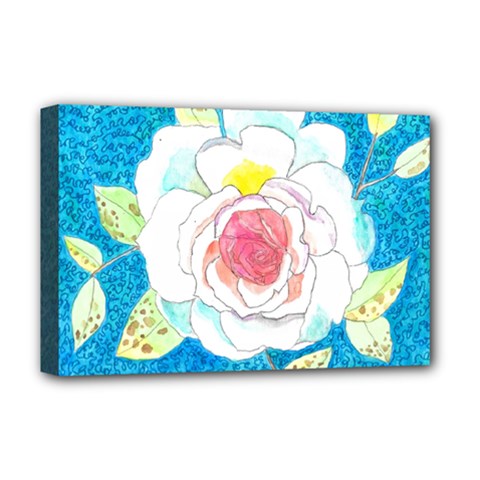 Favorite Rose Watercolor   Deluxe Canvas 18  X 12  (stretched) by okhismakingart