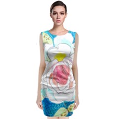 Favorite Rose Watercolor   Classic Sleeveless Midi Dress by okhismakingart