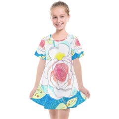 Favorite Rose Watercolor   Kids  Smock Dress