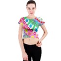 Plant Abstract Crew Neck Crop Top View1