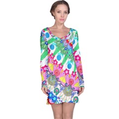 Plant Abstract Long Sleeve Nightdress by okhismakingart