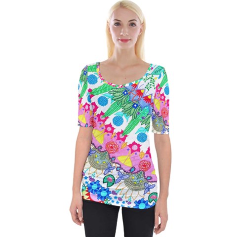 Plant Abstract Wide Neckline Tee by okhismakingart