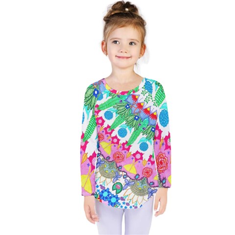 Plant Abstract Kids  Long Sleeve Tee by okhismakingart