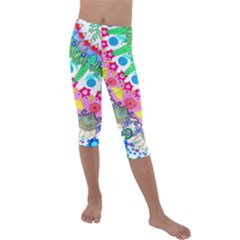 Plant Abstract Kids  Lightweight Velour Capri Leggings  by okhismakingart