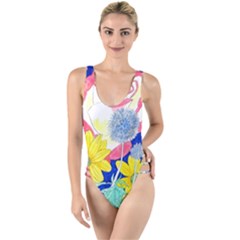 London Flora  High Leg Strappy Swimsuit by okhismakingart