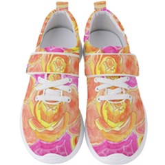 Orange Roses Watercolor Men s Velcro Strap Shoes by okhismakingart