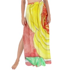 Reid Hall Rose Watercolor Maxi Chiffon Tie-up Sarong by okhismakingart