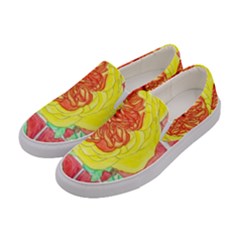 Reid Hall Rose Watercolor Women s Canvas Slip Ons by okhismakingart