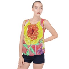 Reid Hall Rose Watercolor Bubble Hem Chiffon Tank Top by okhismakingart