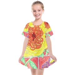 Reid Hall Rose Watercolor Kids  Smock Dress by okhismakingart