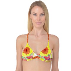 Reid Hall Rose Watercolor Reversible Tri Bikini Top by okhismakingart