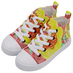 Reid Hall Rose Watercolor Kids  Mid-top Canvas Sneakers by okhismakingart