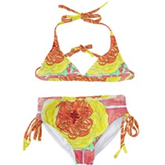Reid Hall Rose Watercolor Kids  Classic Bikini Set by okhismakingart