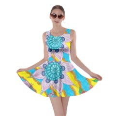 Tie-dye Flower And Butterflies Skater Dress by okhismakingart