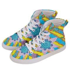 Tie-dye Flower And Butterflies Men s Hi-top Skate Sneakers by okhismakingart