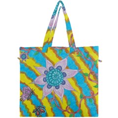 Tie-dye Flower And Butterflies Canvas Travel Bag by okhismakingart