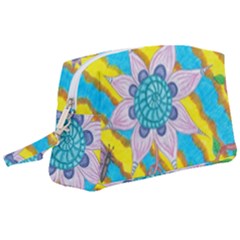 Tie-dye Flower And Butterflies Wristlet Pouch Bag (large)