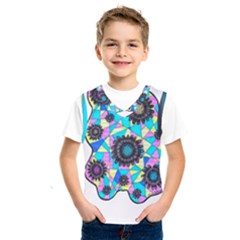 Neon Geometric Flowers  Kids  Sportswear by okhismakingart