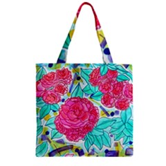 Roses And Movie Theater Carpet Zipper Grocery Tote Bag by okhismakingart