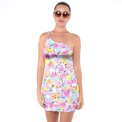 Candy Hearts (sweet Hearts-inspired) One Soulder Bodycon Dress by okhismakingart