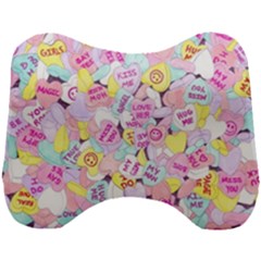 Candy Hearts (sweet Hearts-inspired) Head Support Cushion by okhismakingart