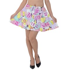 Candy Hearts (sweet Hearts-inspired) Velvet Skater Skirt by okhismakingart