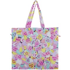 Candy Hearts (sweet Hearts-inspired) Canvas Travel Bag by okhismakingart