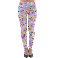 Candy Hearts (sweet Hearts-inspired) Lightweight Velour Leggings by okhismakingart