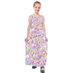 Candy Hearts (sweet Hearts-inspired) Kids  Short Sleeve Maxi Dress by okhismakingart