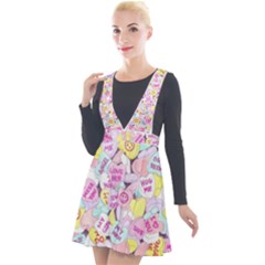 Candy Hearts (sweet Hearts-inspired) Plunge Pinafore Velour Dress by okhismakingart