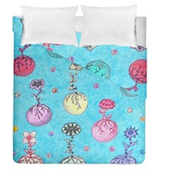 Flower Orbs  Duvet Cover Double Side (queen Size) by okhismakingart