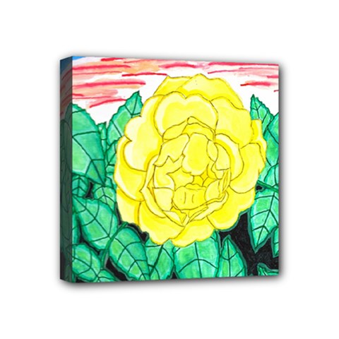 Sunset Rose Watercolor Mini Canvas 4  X 4  (stretched) by okhismakingart